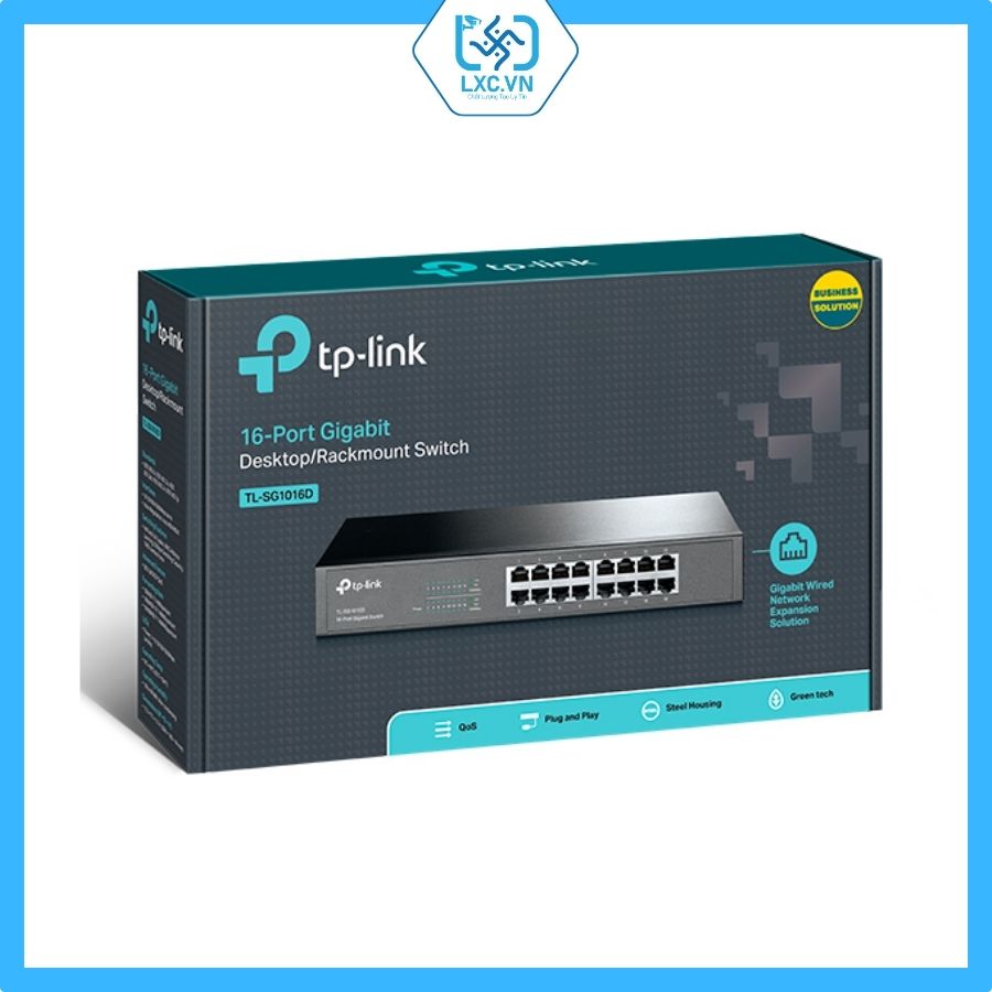Bộ chuyển mạch TP-Link để bàn/giá đỡ 16 cổng Gigabit TL-SG1016D I Chính hãng